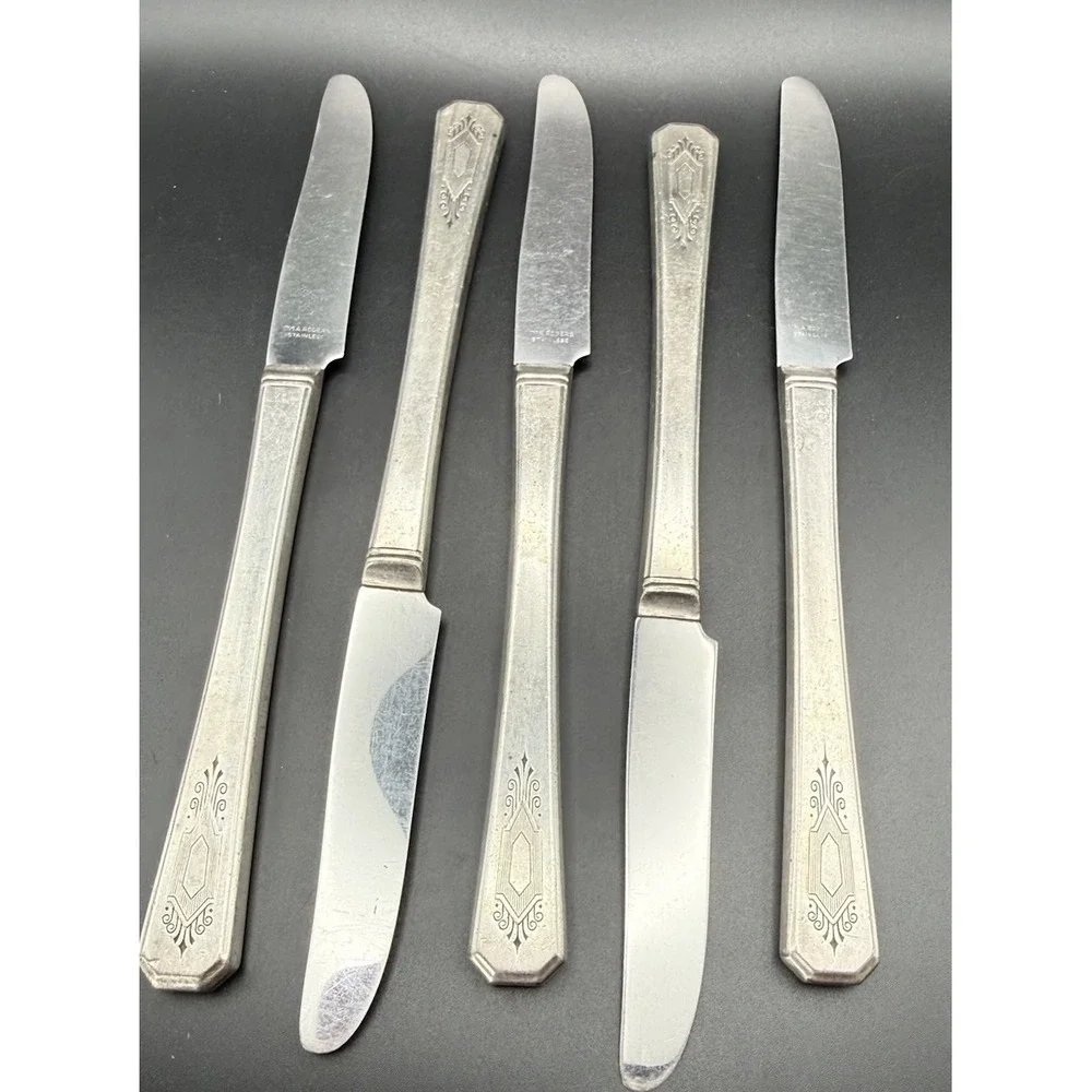 VTG Oneida WM. A. Rogers Croydon Mary Lee Silverplate Dinner Knife 1932 Set Of 5